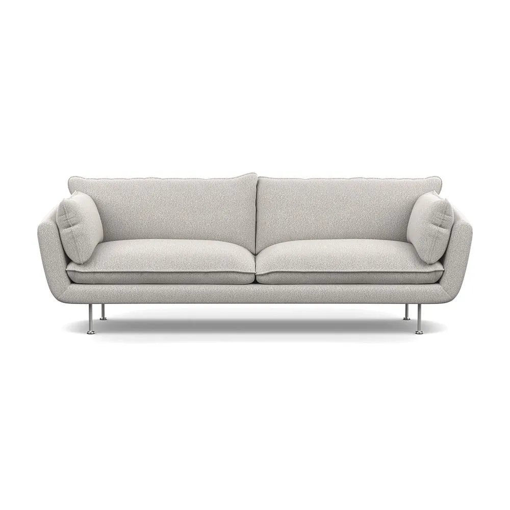 Heal's Allora 4 Seater Sofa Chunky Boucle Ecru Stainless Steel Feet 1