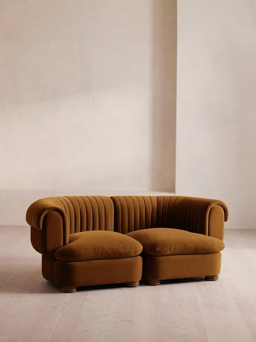Rava Modular Sofa, Three Seater, Velvet, Mustard
