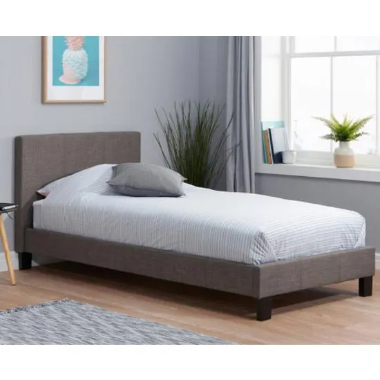 Berlin Fabric Single Bed In Grey