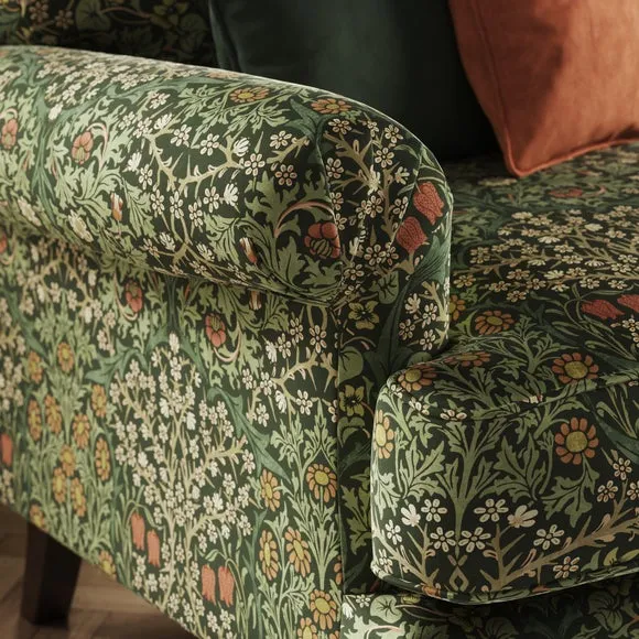 Jolene William Morris Blackthorn Print Velvet 3 Seater Sofa 4