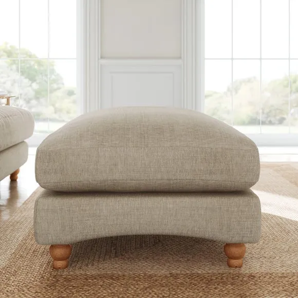 Martha Slub Faux Linen Footstool 2