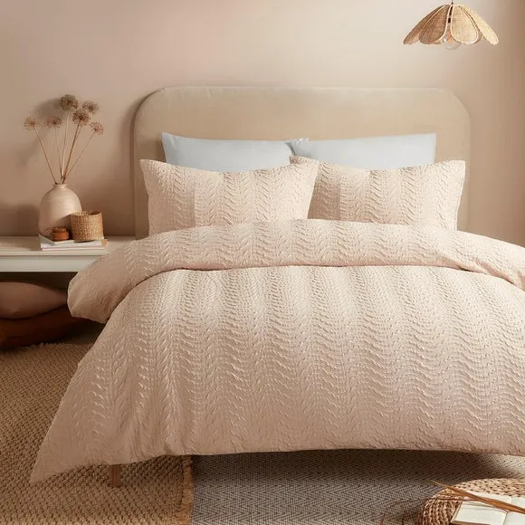 Serene Embossed Curve Duvet Cover & Pillowcase Set