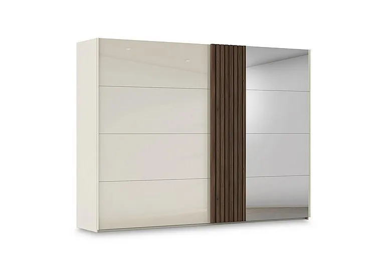 Estella 301cm 2 Door Glass Sliding Wardrobe with 1 Mirror Door - Bedroom Furniture - In Time for Christmas