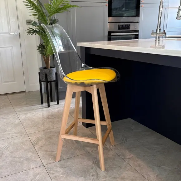 Fusion Living Soho Clear Plastic Bar Stool
