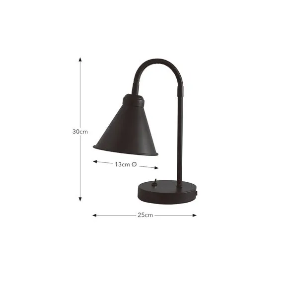 Newton Industrial Goose Neck Adjustable Table Lamp 6