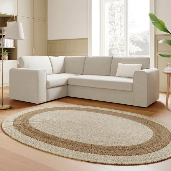 Abel Vintage Soft Chenille Corner Sofa 1