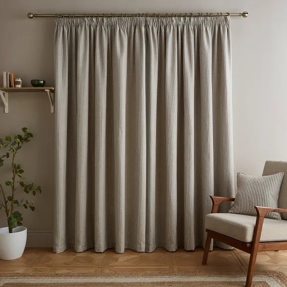 Churchgate Herringbone Striped Pencil Pleat Curtains 4
