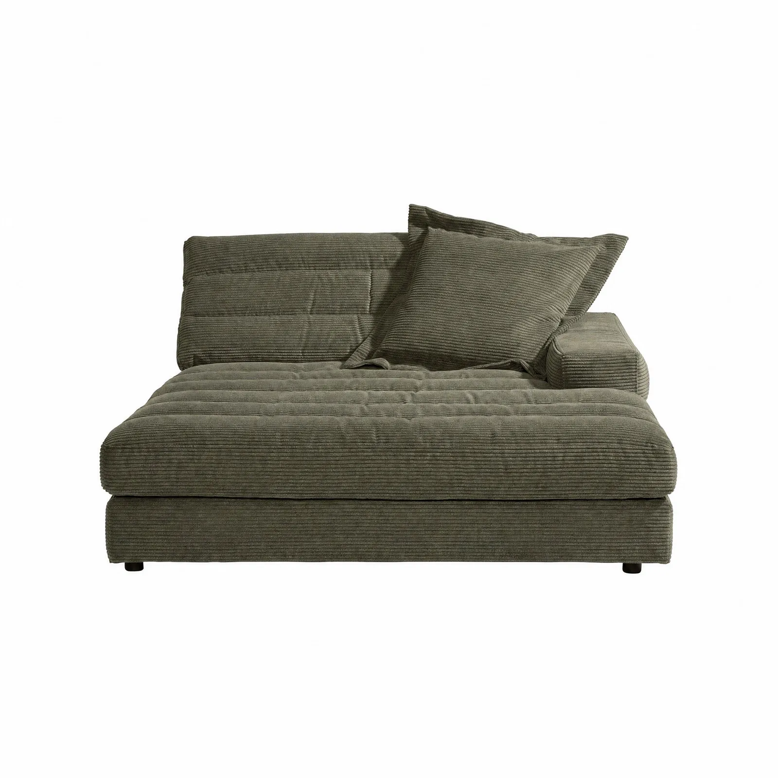 Twain Large Longchair Armrest Right Modular Sofa, Green Fabric | Barker & Stonehouse 2
