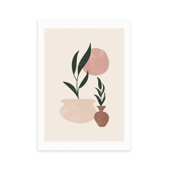 East End Prints Muted Mauve Leaves Print