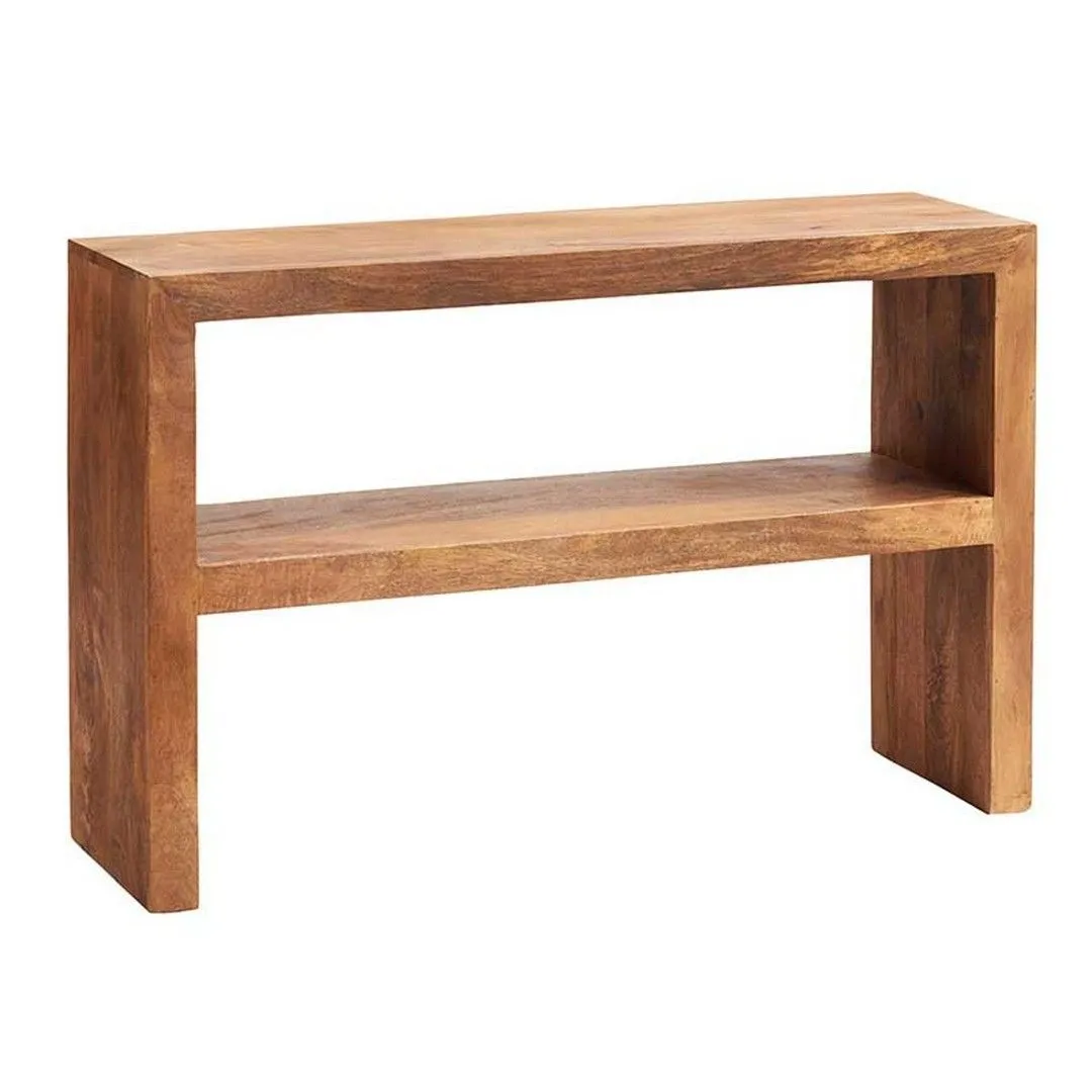 Indian Hub Toko Light Mango Console Table - Solid Mango Wood - L35 x W118 x H78cm in Brown