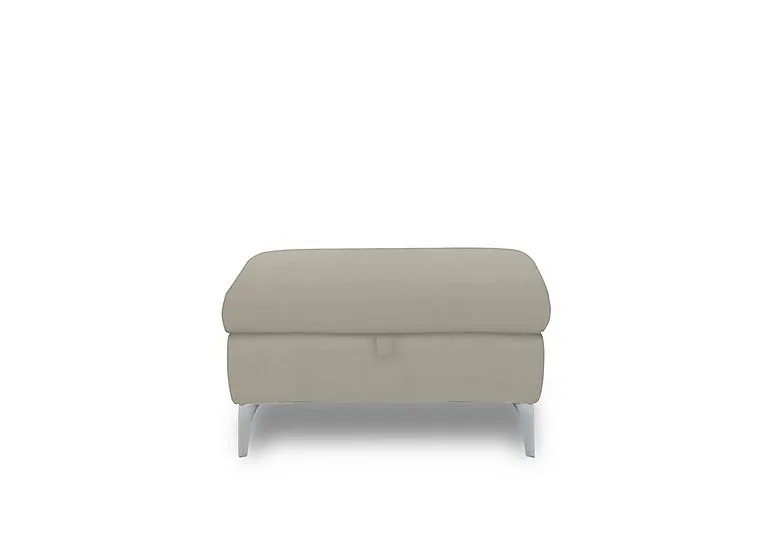 Vino Leather Storage Footstool - Oyster