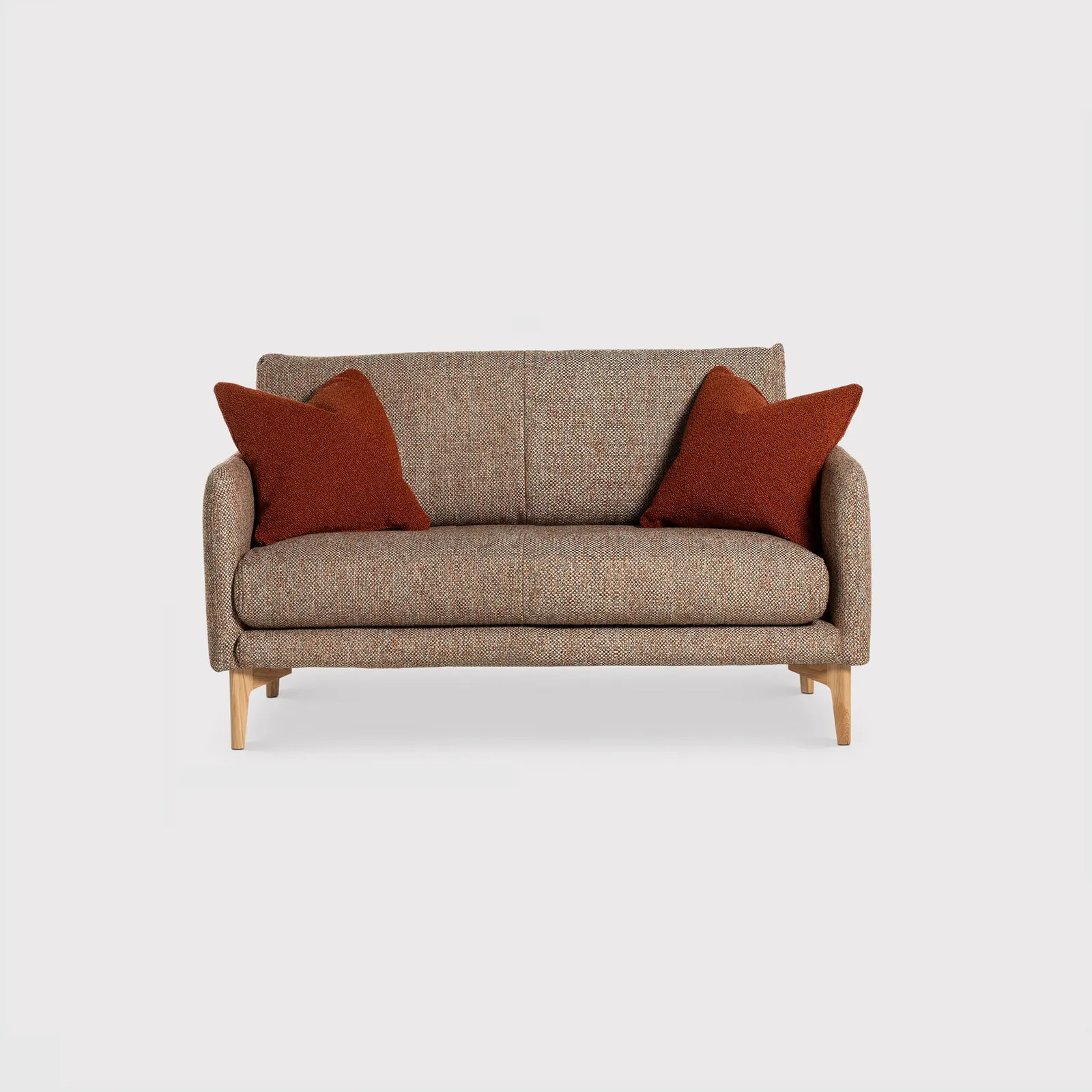 Ercol Aosta Small Sofa, Brown Fabric | Barker & Stonehouse