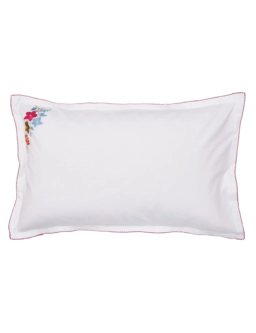 LAND & SHORE 2 Pack Fia Pure Cotton Pillowcases White Mix