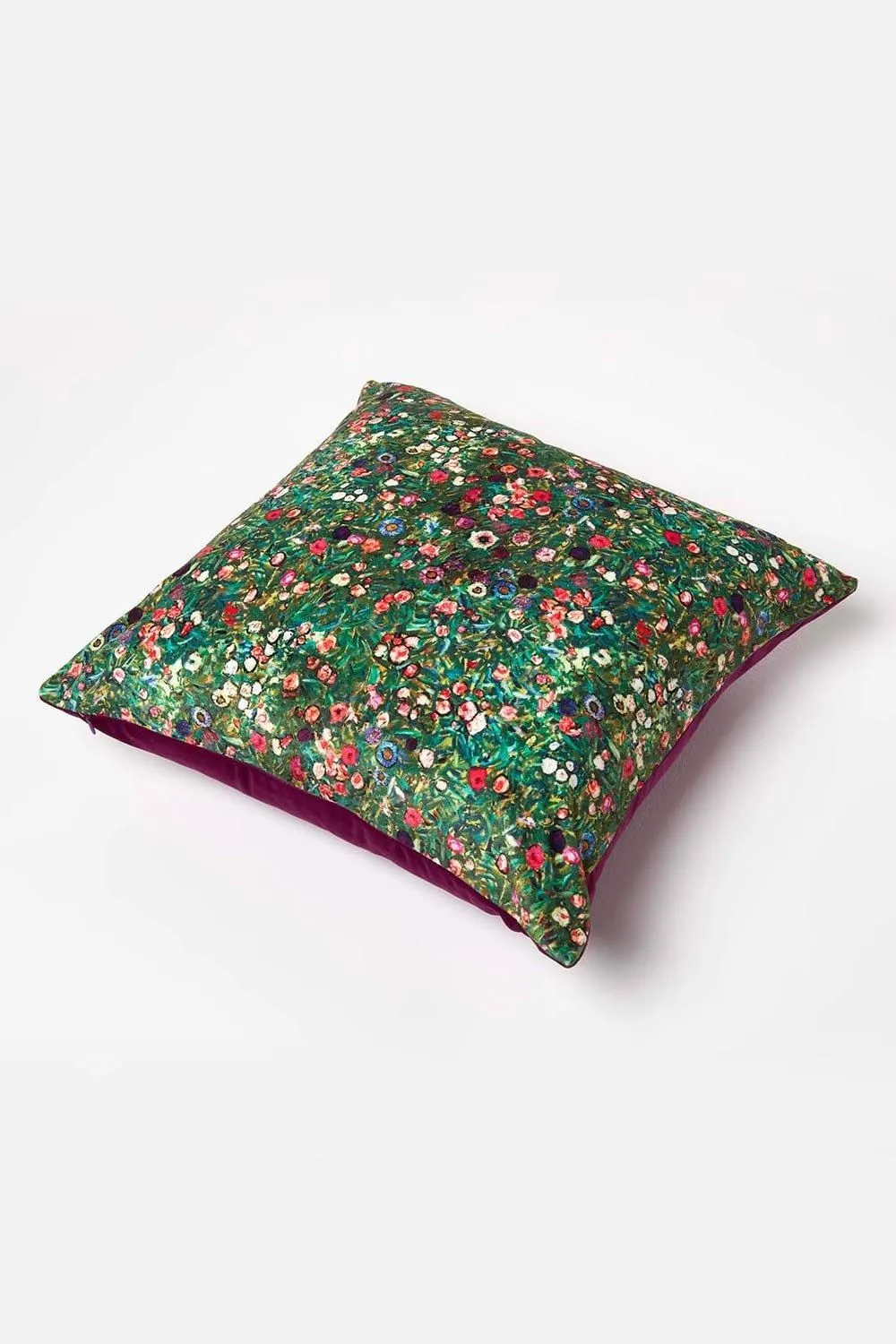 Homescapes Klimt's Italian Garden Filled Velvet Cushion 46 x 46 cm in Pink 5
