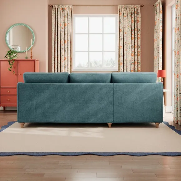 Hattie Tonal Plush Chenille Corner Chaise Sofa 4