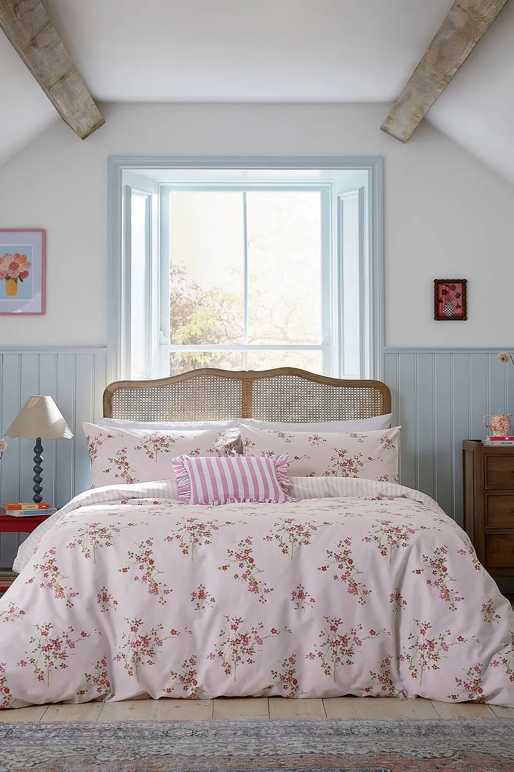 Helena Springfield 'Blossom Print' Cotton Duvet Cover Set in Pink