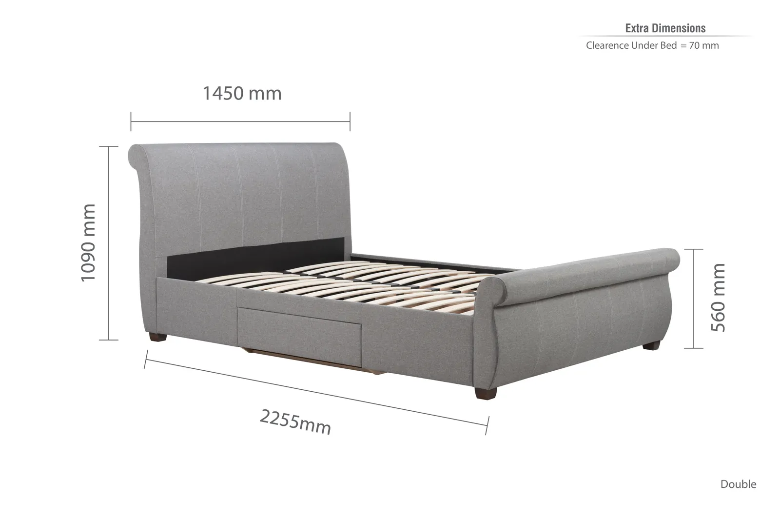 Birlea Lancaster Bed in Grey 6