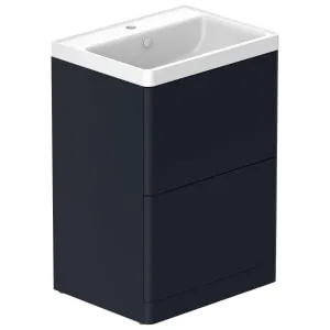 Nexa By VADO Veva Midnight Blue Freestanding Vanity Unit & Mineral Cast Basin - 600mm