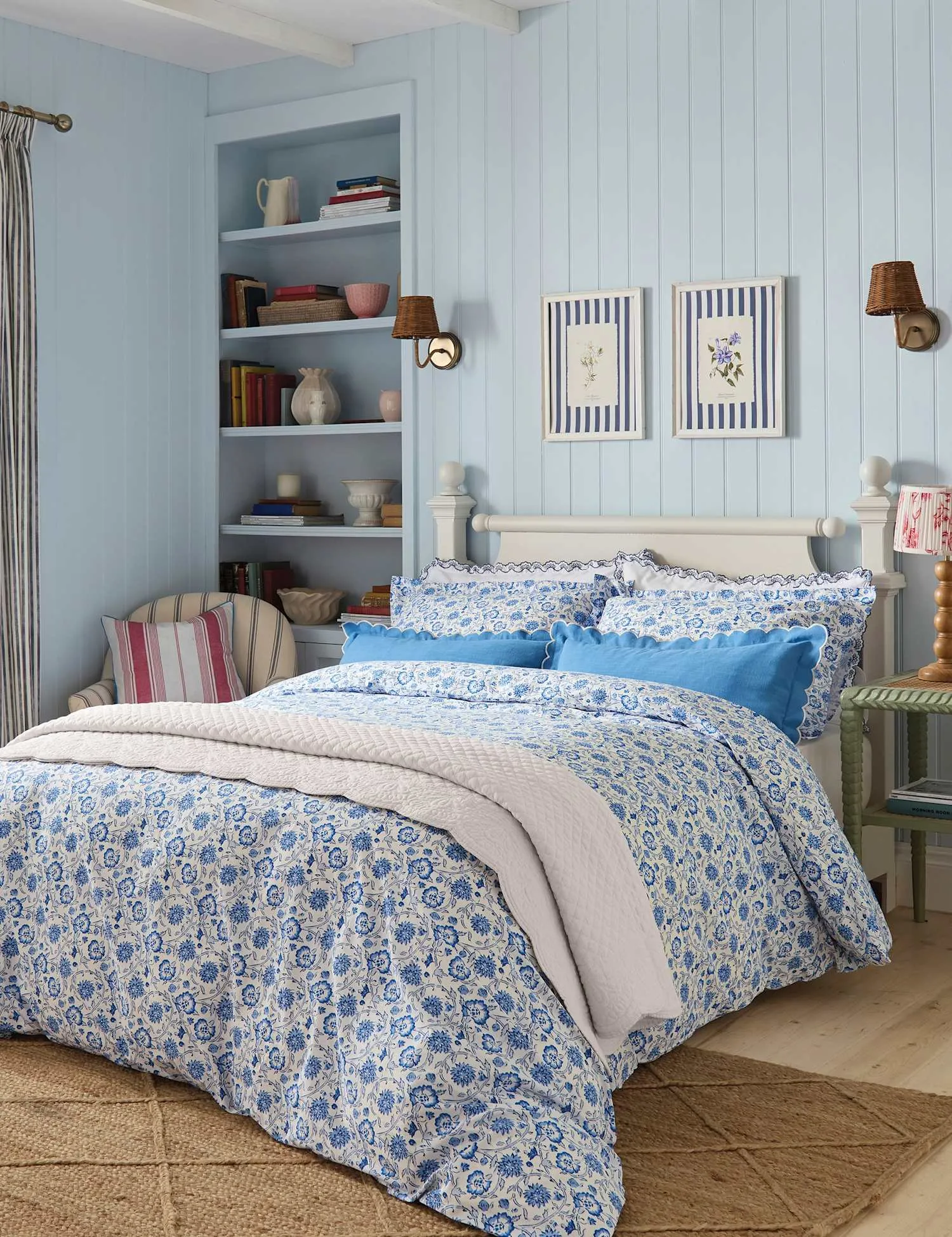 Joules Pure Cotton Twill Floral Bedding Set Blue