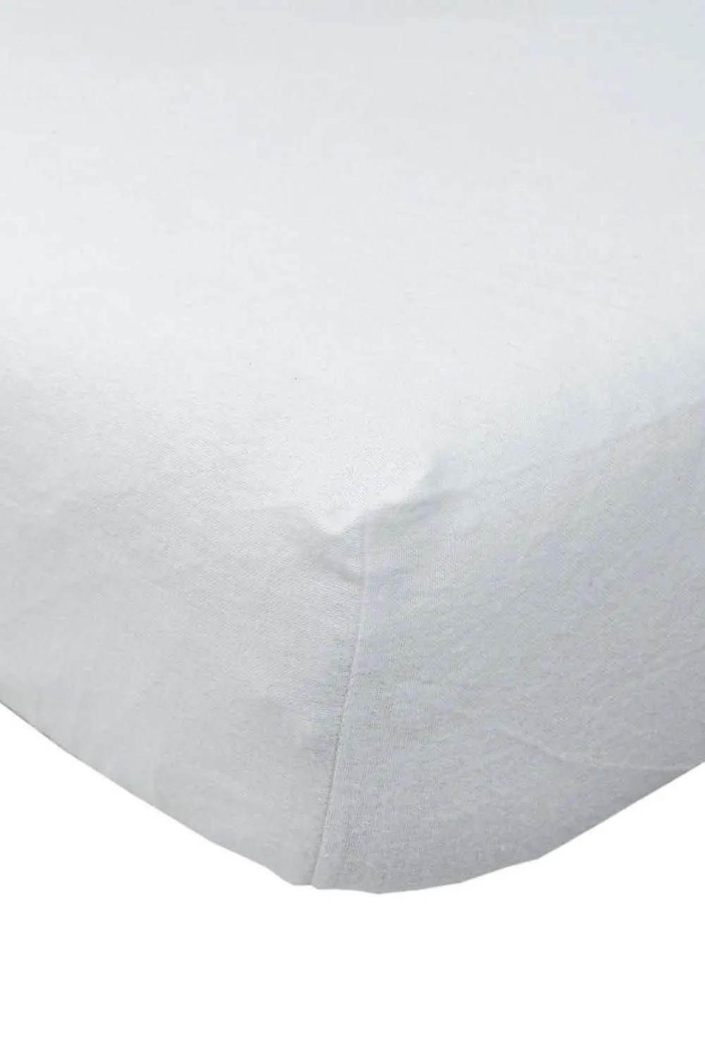 Homescapes Brushed Cotton Fitted Sheet 100% Cotton Luxury Flannelette in White 1