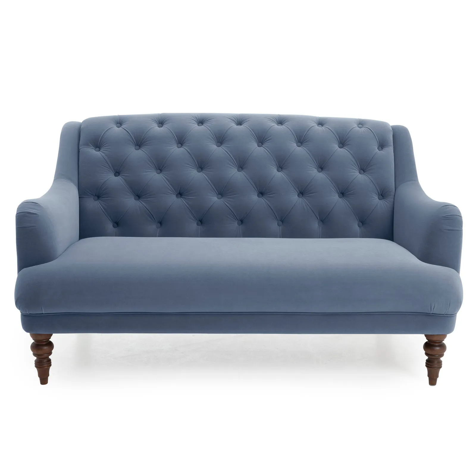 Natalia Velvet 2 Seater Sofa Blue
