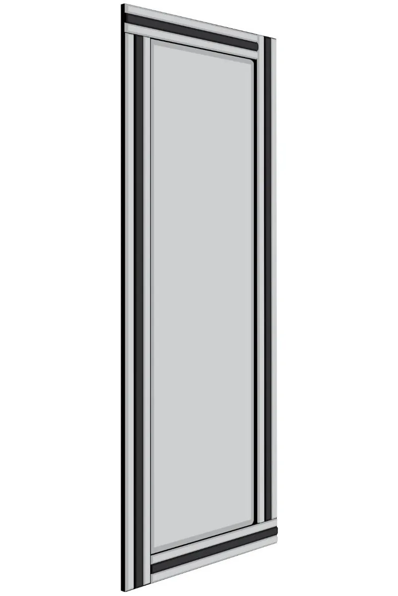 MirrorOutlet Black & Mirror Triple Bevel Cheval Dress Mirror 170cm x 58cm 5