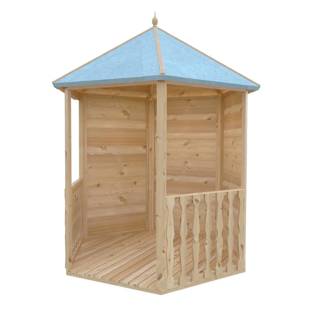 Shires Gazebo Arbour Dip Treated Garden Arch Seat Approx 6 x 7 Feet in Light Brown 2
