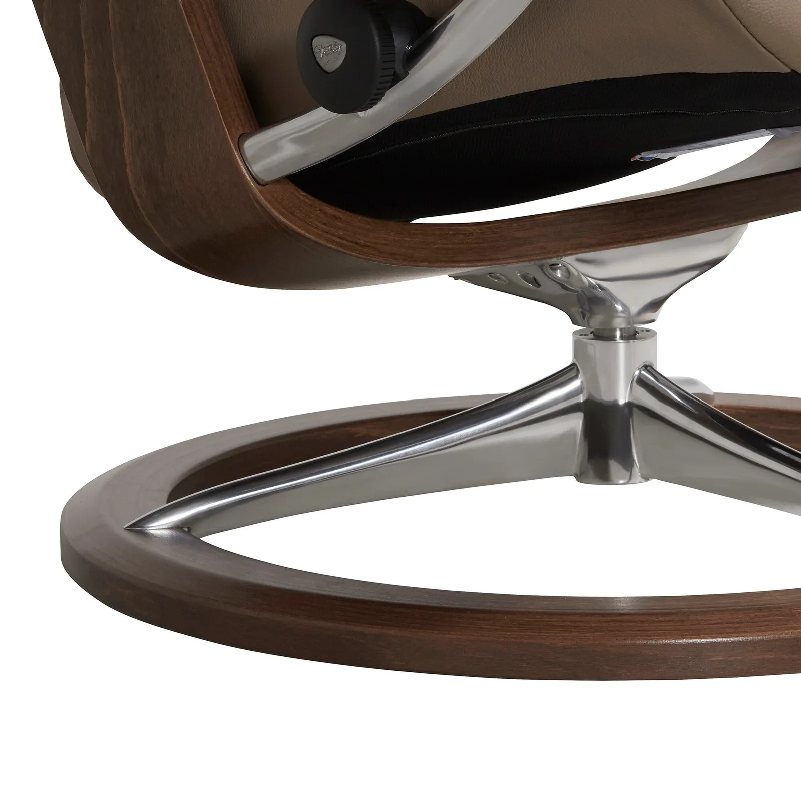 Stressless Consul Small Recliner Chair & Stool, Brown Leather | Barker & Stonehouse 5