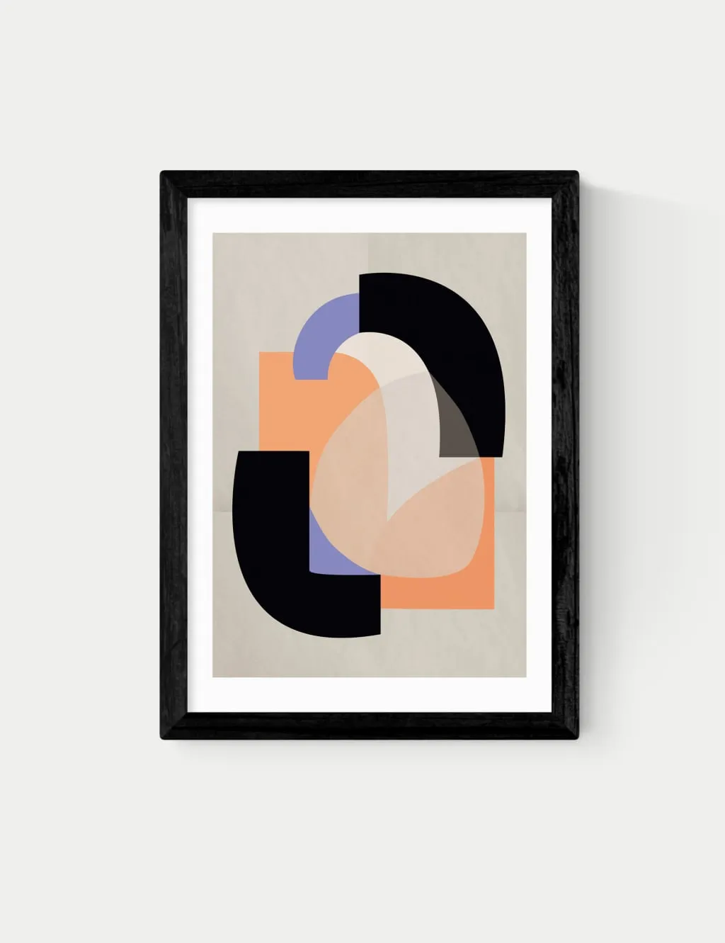 East End Prints Playful Shapes Framed Art Black