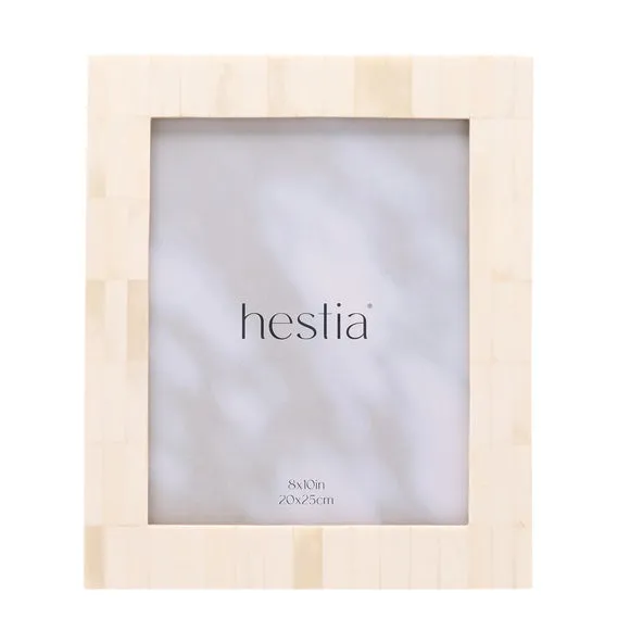 Hestia White Wide Border Bone Effect Photo Frame 3