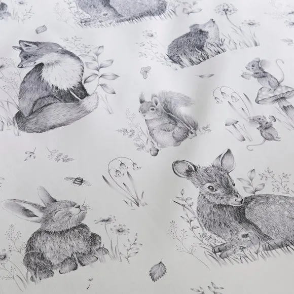 Sketched Woodland 100% Cotton Duvet Cover & Pillowcase Set 5
