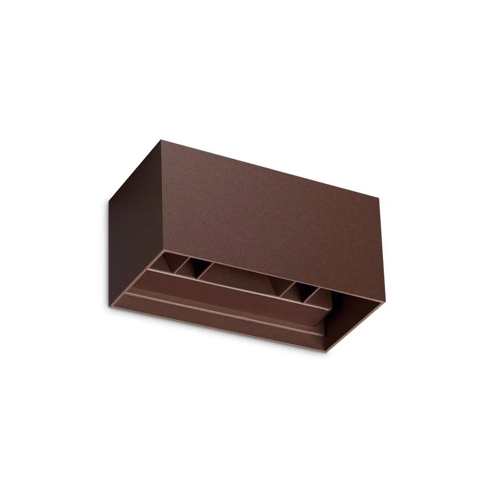 Netlighting Atom 20cm Outdoor Up Down Wall Lamp Coffee 4x LED 2400lm 4000K IP54 in Brown