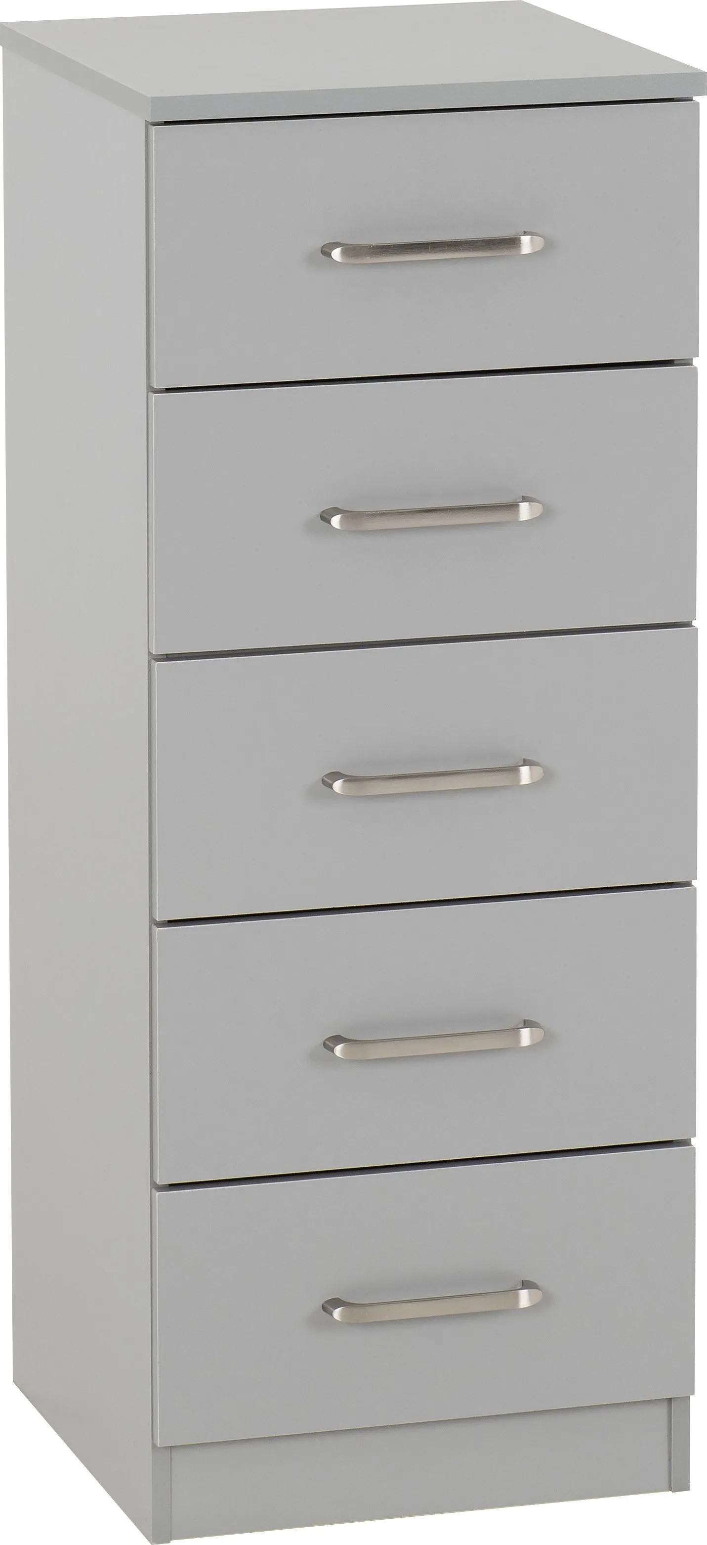 Seconique Dakotia 5 Drawer Narrow Chest in Light Grey 2