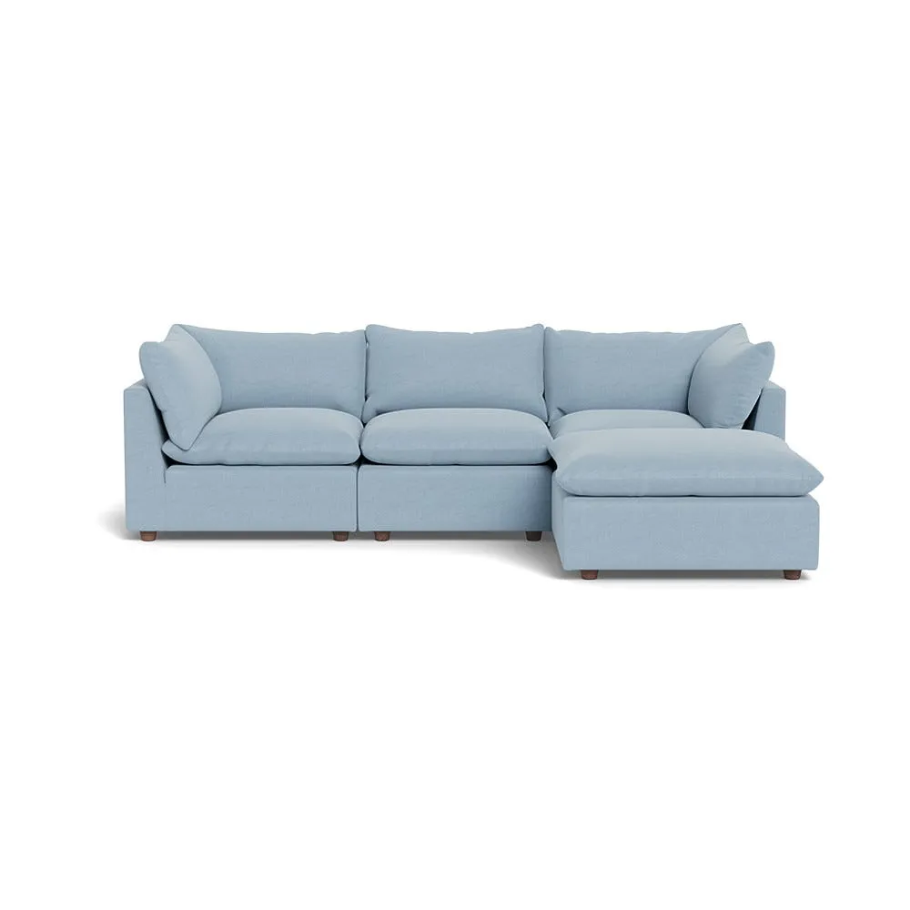 Heal's Astrid Right Hand Facing Corner Sofa Capelo Linen-Cotton Sea Shanty Walnut Stained Beech Feet 1