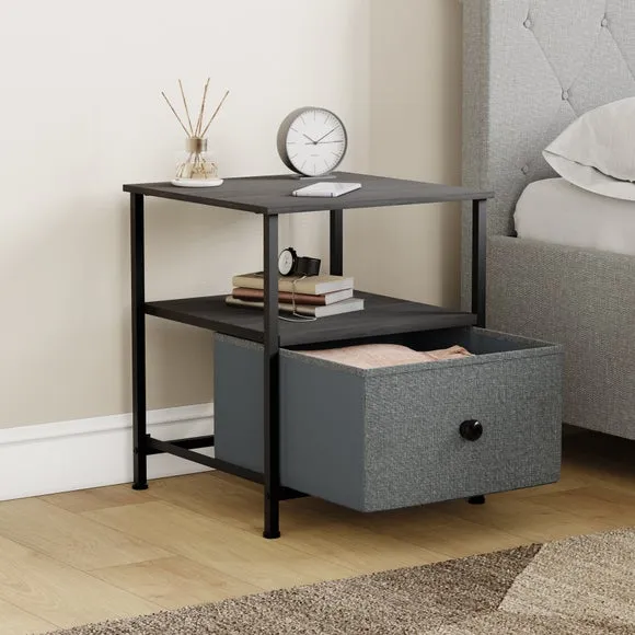 Maye 1 Drawer Fabric Bedside Table 2