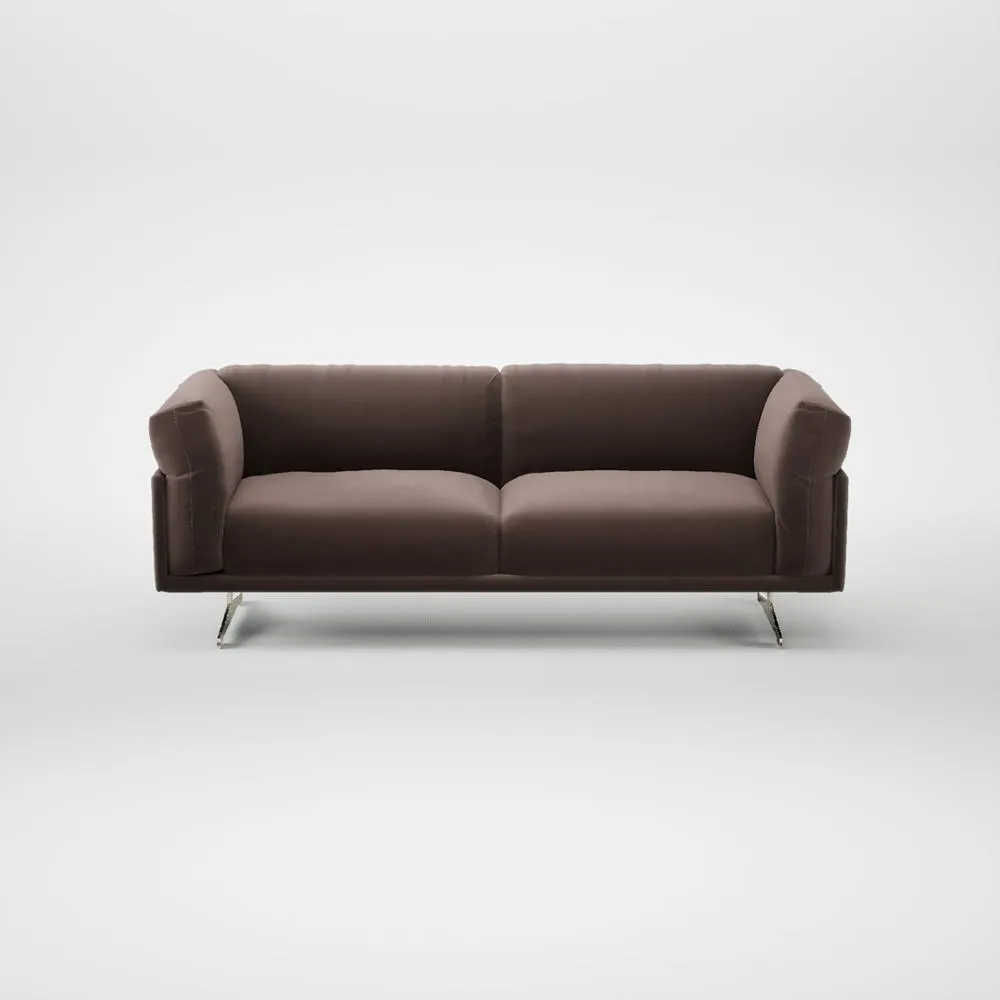Heal's Novara 3 Seater Sofa Smart Velvet Mouse Stainless Steel Feet 1