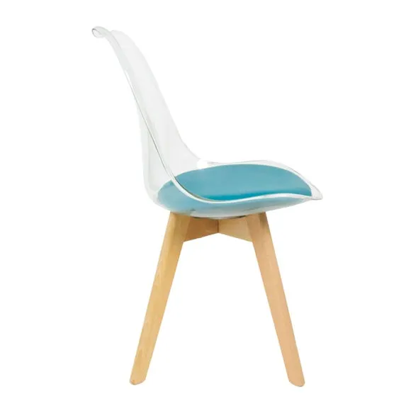 Fusion Living Soho Clear Plastic Dining Chair with Squared Legs 4