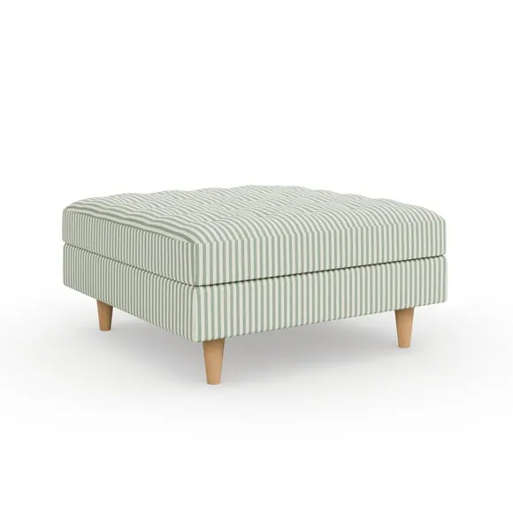 Zoe Pinstripe Fabric Square Storage Footstool 6