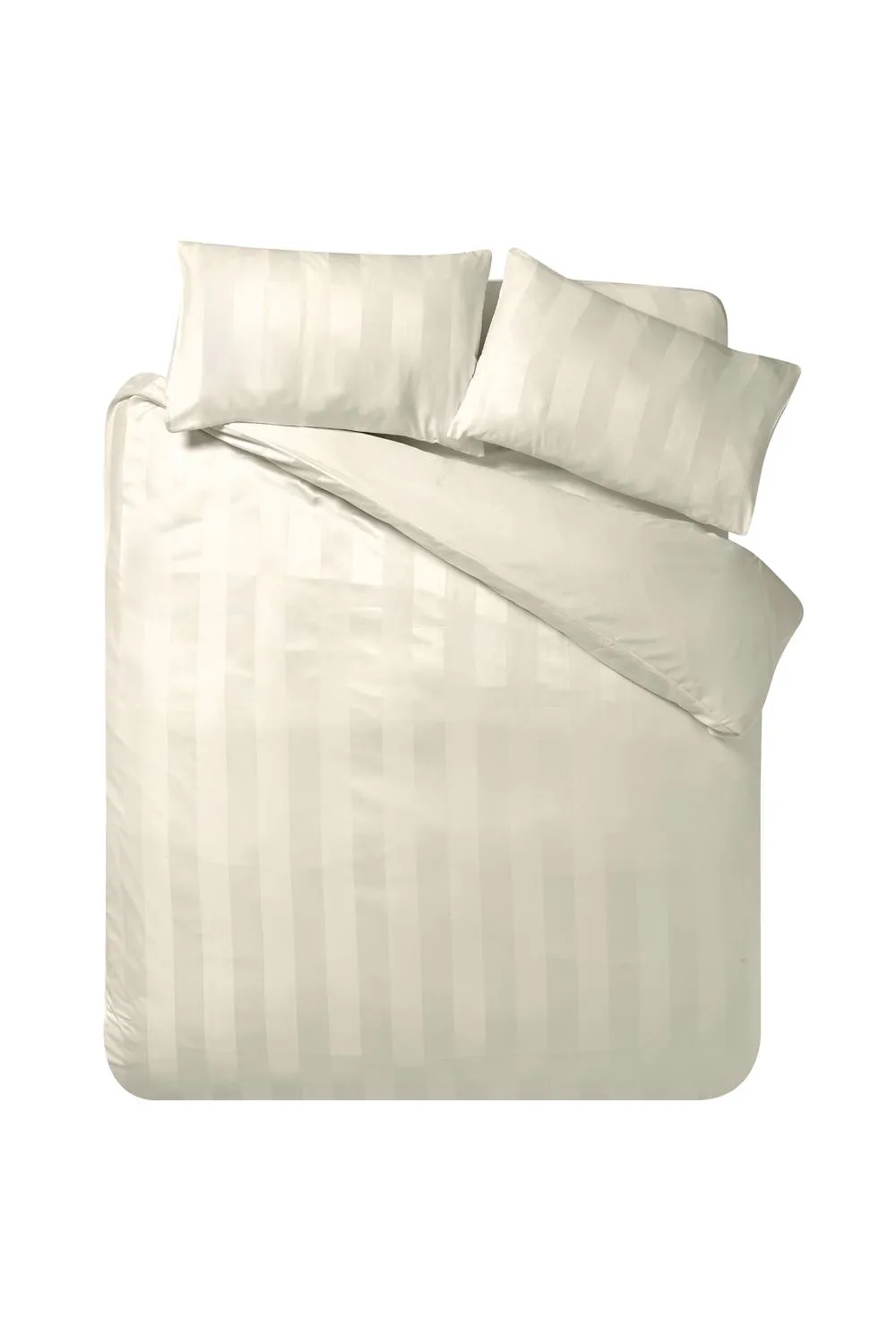 Catherine Lansfield 'So Soft Satin Stripe' Duvet Cover Set in Cream 4