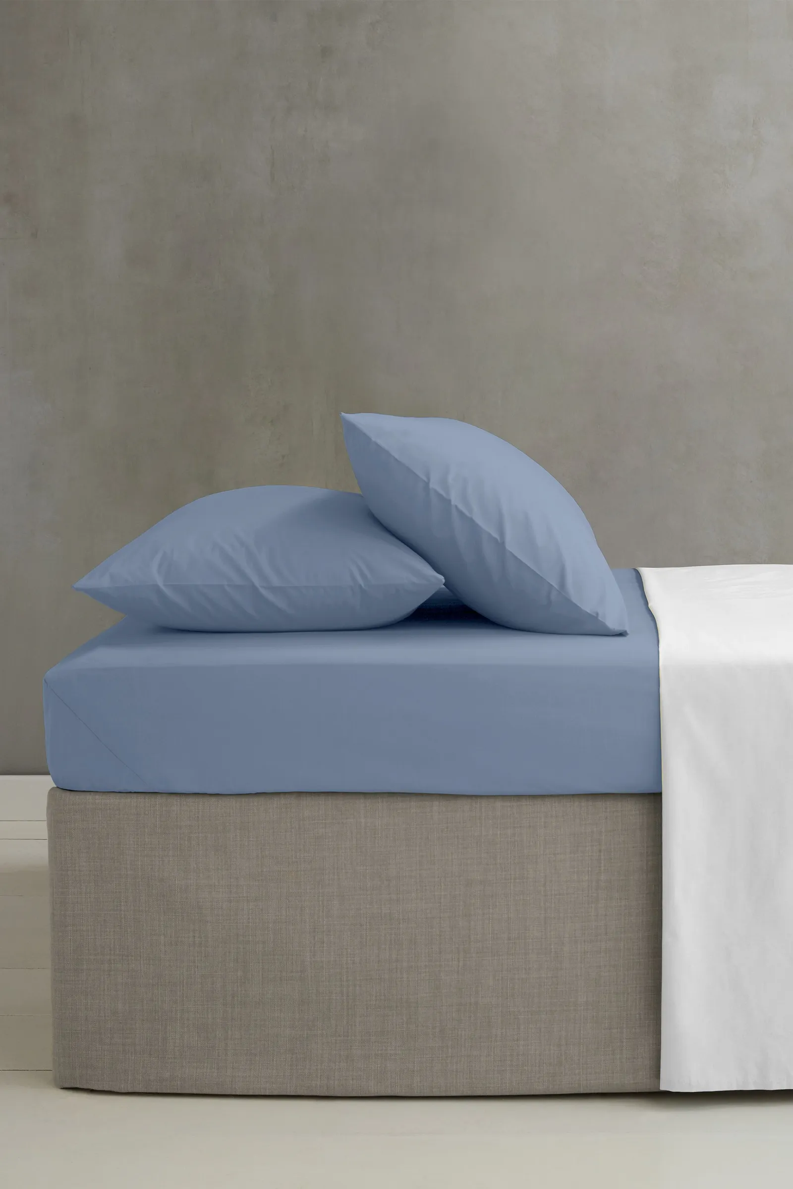 Catherine Lansfield 'Easy Iron Percale' Combed Polycotton 25cm Depth Sheet in Blue 1