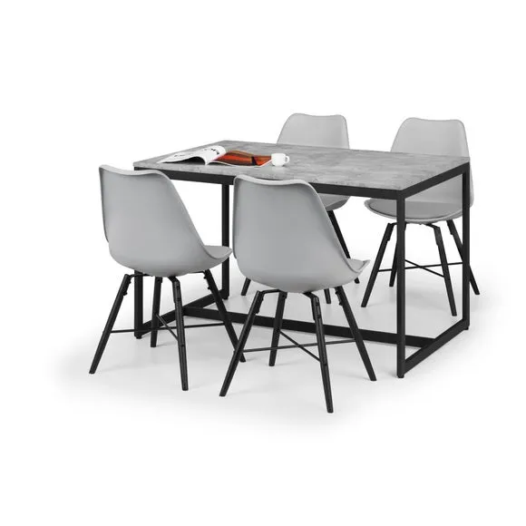 Staten 4 Seater Rectangular Dining Table with 4 Kari Chairs 2