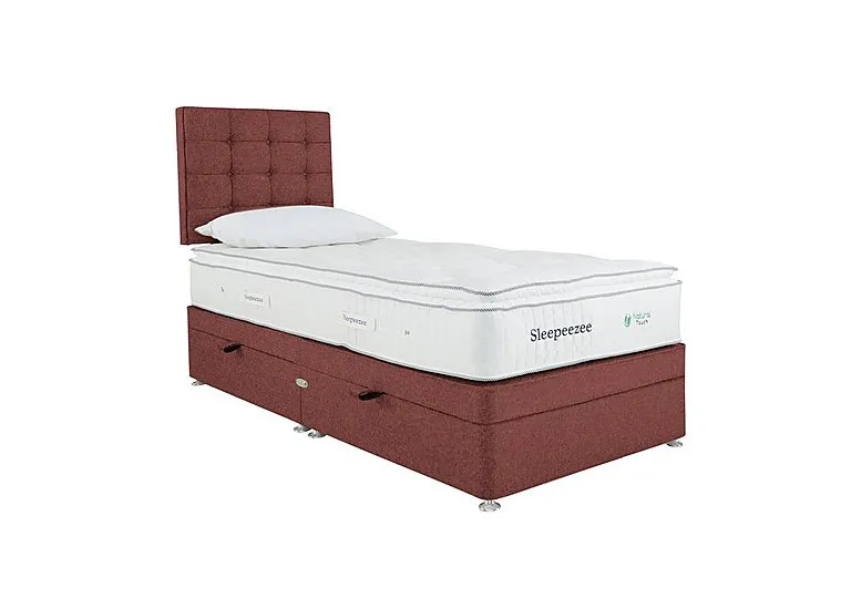 Natural Touch 2000 Pillowtop Side Ottoman Divan Set - Single - Tweed Rose