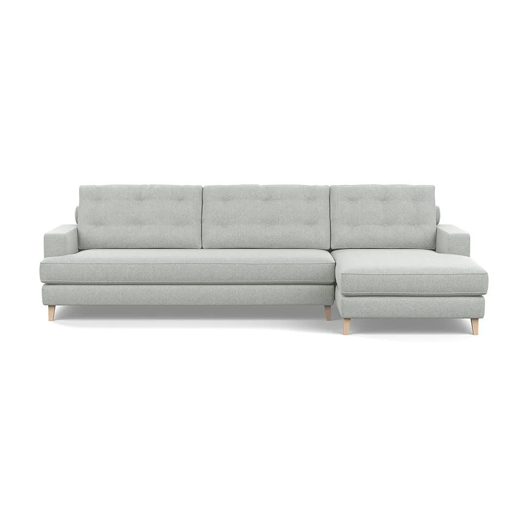 Heal's Mistral Right Hand Corner Sofa Melton Wool Limestone Natural Feet 1