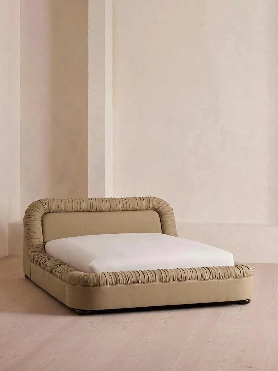 Vara Bed, Super King, Linen, Wheat