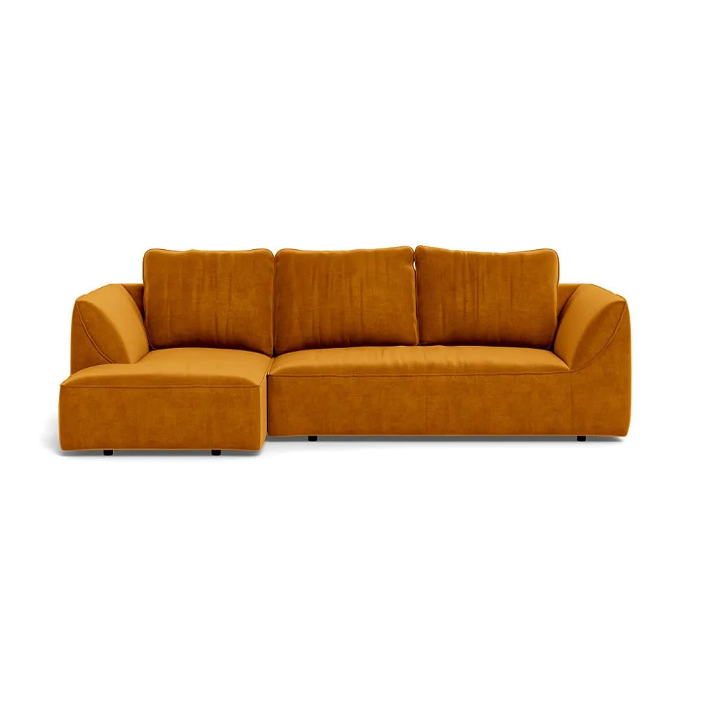 Heal's Morven Left Hand Facing Corner Chaise Sofa Smart Luxe Velvet Cognac 1