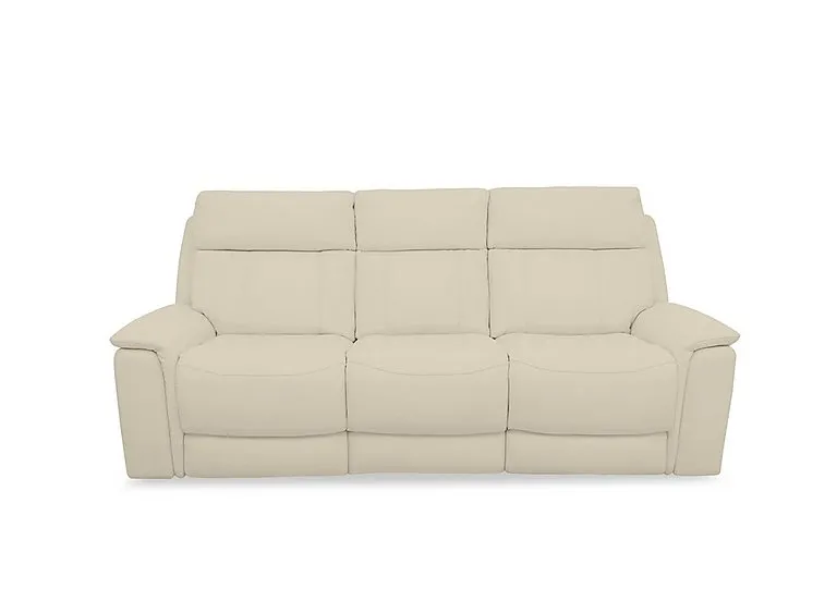 Chill Leather 3 Seater Power Recliner Sofa with Bluetooth - BV Bisque