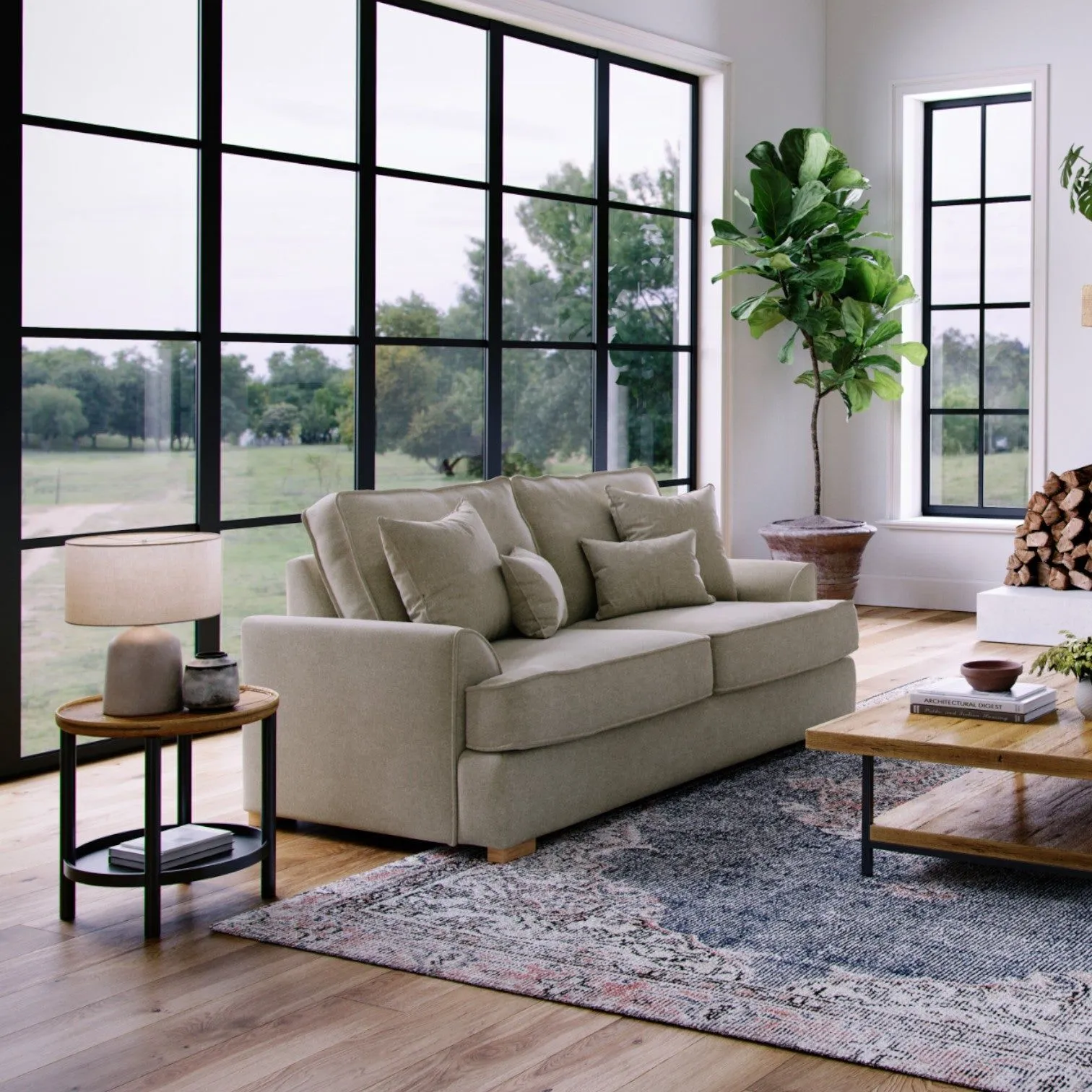 The Great Sofa Company Ophelia 2 Seater Chenille Sofa in Stone 1