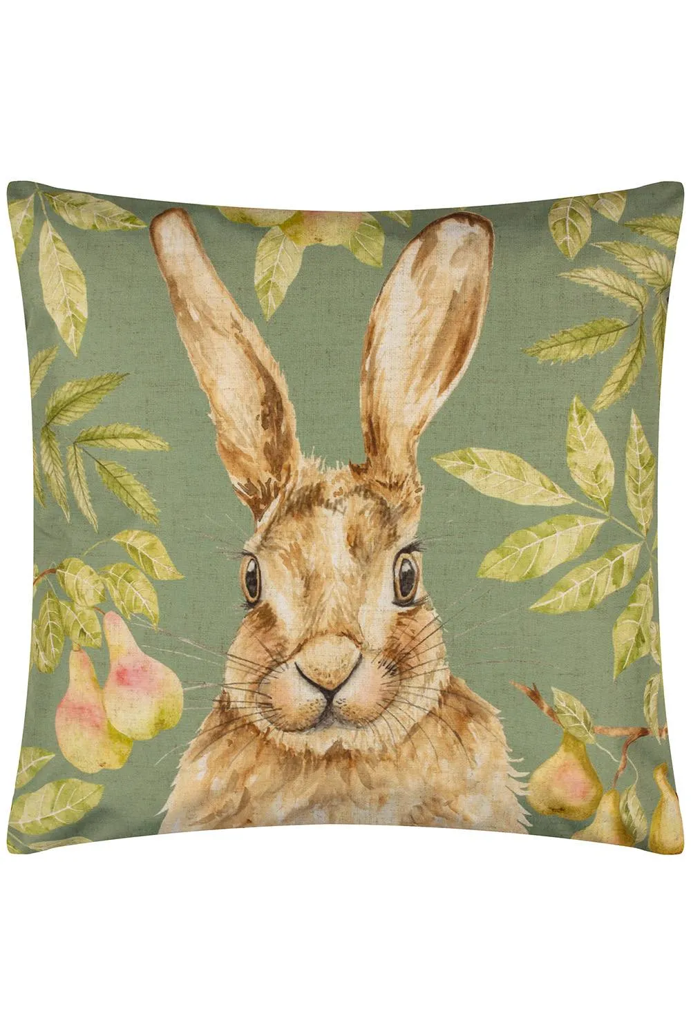 Evans Lichfield Grove Hare Water & UV Resistant Outdoor Cushion in Olive