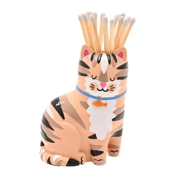 Raspberry Blossom Cat Matchstick Holder 3