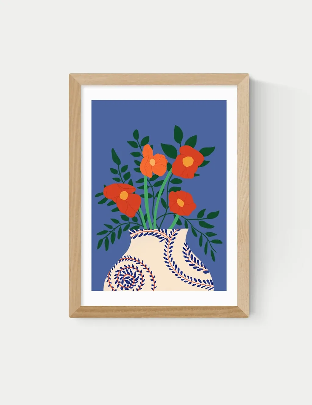 East End Prints Poppy Framed Art Print Natural